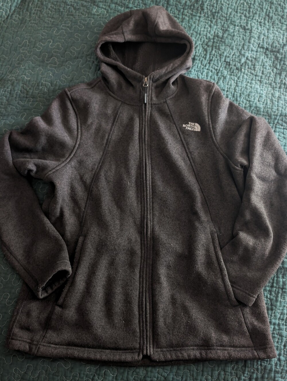The North Face Grey fleece with white logo
